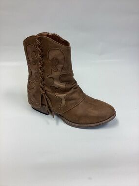 Very G Tan Lace-Up Ankle Boot